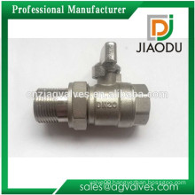 Male and Female brass plate chrome plated or nickel plating Dn20 3/4 inches CNC NPT Compression brass ball valve with fitting